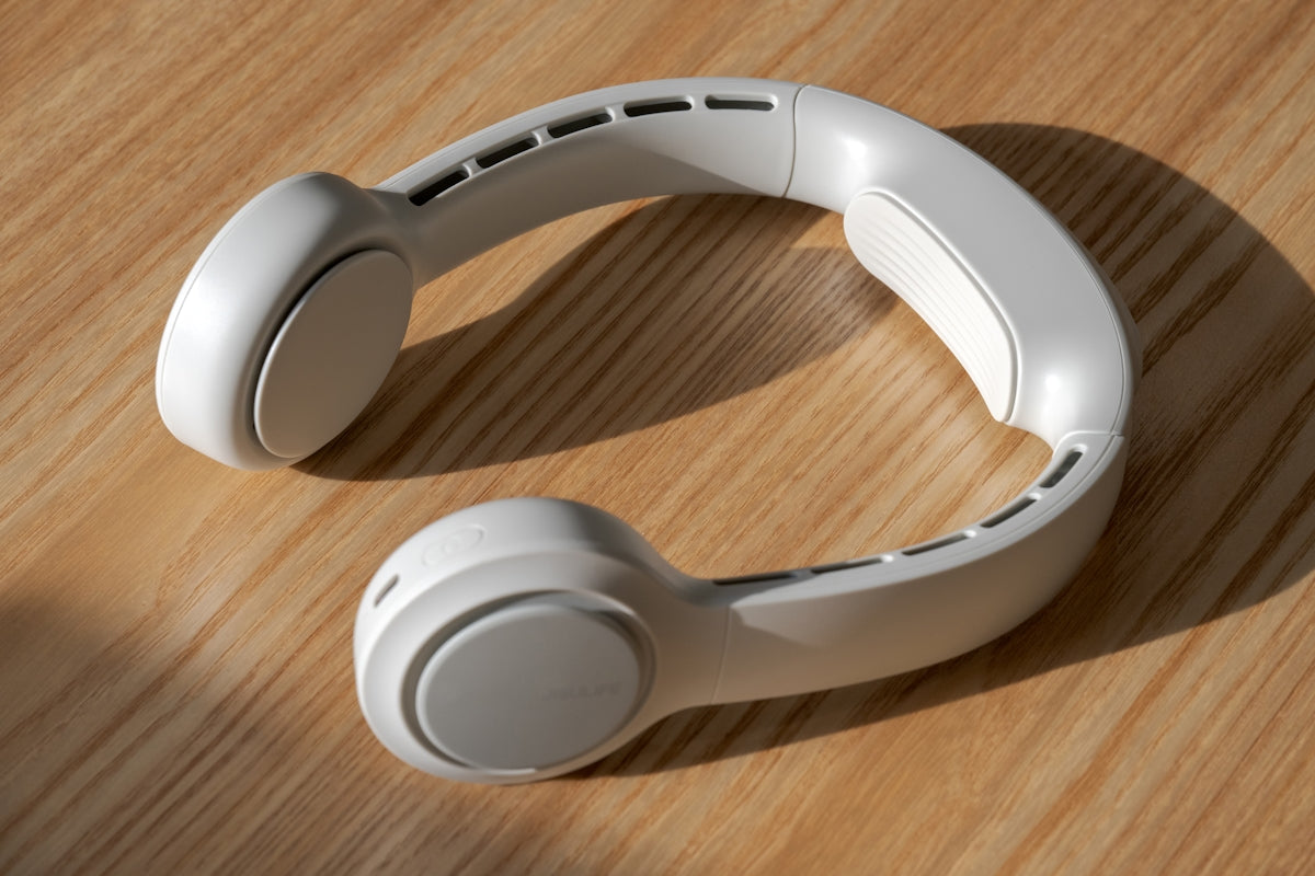 a pair of white headphones