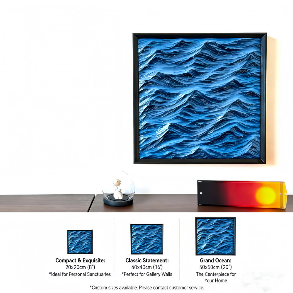 The Eternal Tide | Hand-Carved 3D Ocean Relief Wall Art